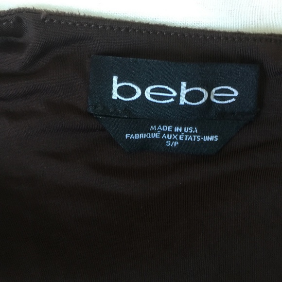 Bebe Wrap Crop Top in Brown - Picture 5 of 5